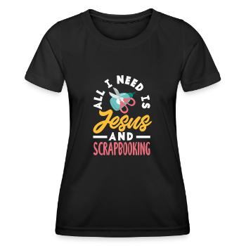 Album de souvenirs, album de scrapbooking, album de souvenirs - T-shirt sport Femme - noir - Devant - AI Model Female 172 light (172cm)