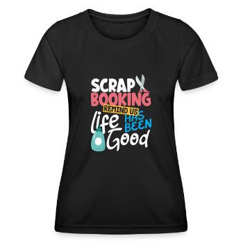 Album de souvenirs, album de scrapbooking, album de souvenirs - T-shirt sport Femme - noir - Devant - AI Model Female 172 light (172cm)