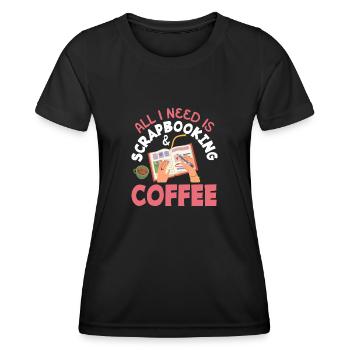 Album de souvenirs, album de scrapbooking, album de souvenirs - T-shirt sport Femme - noir - Devant - AI Model Female 172 light (172cm)
