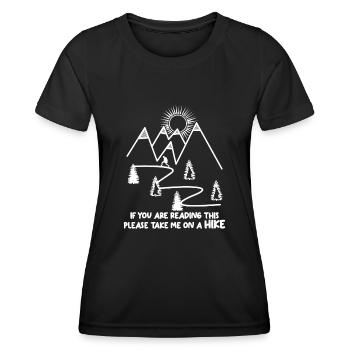 Randonneur en plein air Randonnée Trekking - T-shirt sport Femme - noir - Devant - AI Model Female 172 light (172cm)