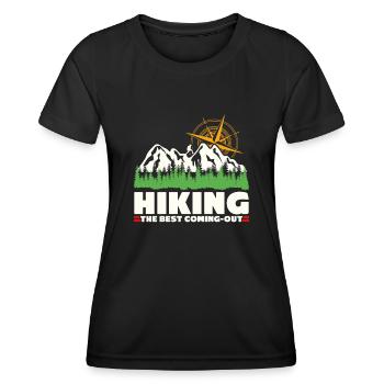 Hiking Outdoor Hiker Trekking - Women's Functional T-Shirt - black - Front - AI Model Female 172 light (172cm)