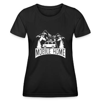 Roof Tent Camping Mobile Home Camper - Women's Functional T-Shirt - black - Front - AI Model Female 172 light (172cm)