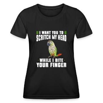 Molinasittich Papagei Vogel Sittich - Frauen Funktions-T-Shirt - Schwarz - Vorne - AI Model Female 172 light (172cm)