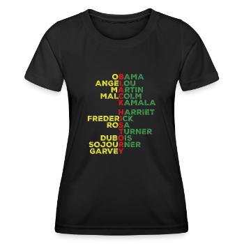 Black History Month Leaders Shirt - Frauen Funktions-T-Shirt - Schwarz - Vorne - AI Model Female 172 light (172cm)