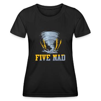 Kids Five-nado Warning 5th Birthday Tornado Themed - Women's Functional T-Shirt - black - Front - AI Model Female 172 light (172cm)