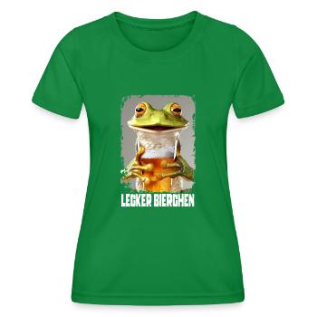 Lecker Bierchen Frosch - Frauen Funktions-T-Shirt - Kelly Green - Vorne - AI Model Female 172 dark (172cm)