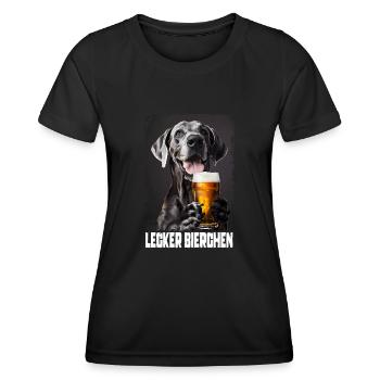 Délicieuse bière Dogue Allemand - T-shirt sport Femme - noir - Devant - AI Model Female 172 light (172cm)