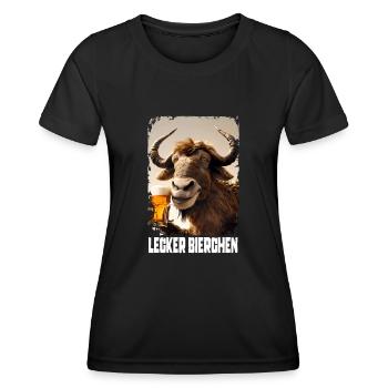 Delicious Beer Wildebeest - Women's Functional T-Shirt - black - Front - AI Model Female 172 light (172cm)