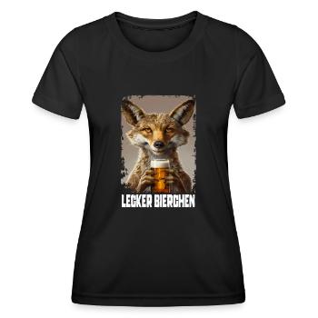 Yummy Beer Jackal - Women's Functional T-Shirt - black - Front - AI Model Female 172 light (172cm)