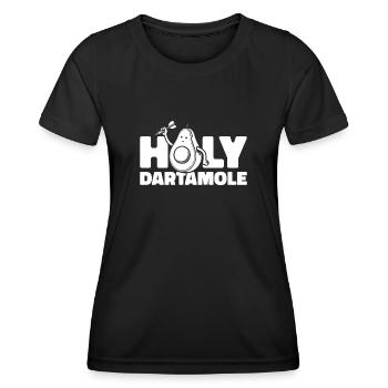 Dart Dartspieler Avocado Holy Dartamole - Frauen Funktions-T-Shirt - Schwarz - Vorne - AI Model Female 172 light (172cm)