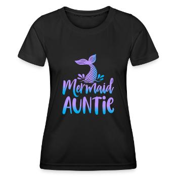 Mermaid Squad Security Auntie Theme Design - Women's Functional T-Shirt - black - Front - AI Model Female 172 light (172cm)