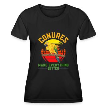 Parakeet Parrot Parakeet Bird - Women's Functional T-Shirt - black - Front - AI Model Female 172 light (172cm)