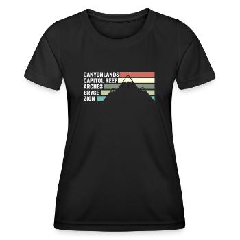 Explore Utah National Parks Mountains - Women's Functional T-Shirt - black - Front - AI Model Female 172 light (172cm)