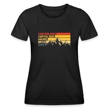 Explore Utah National Parks Mountains - Women's Functional T-Shirt - black - Front - AI Model Female 172 light (172cm)
