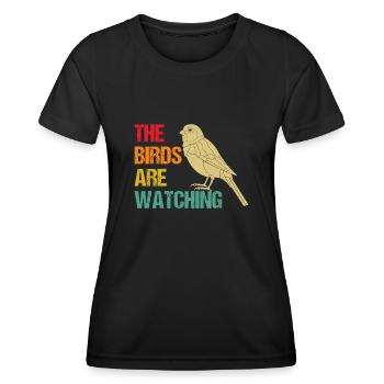 Ornithologist, Birdwatcher, Bird Enthusiast - Women's Functional T-Shirt - black - Front - AI Model Female 172 light (172cm)