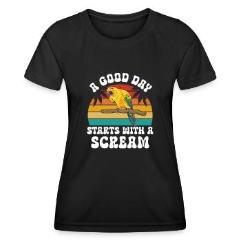 Parakeet Parrot Parakeet Bird - Women's Functional T-Shirt - black - Front - AI Model Female 172 light (172cm)