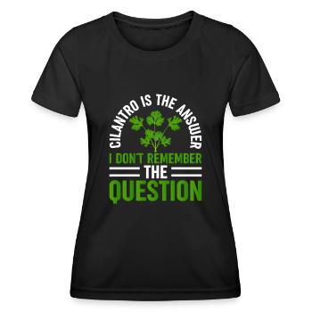 La coriandre est la réponse unique - T-shirt sport Femme - noir - Devant - AI Model Female 172 light (172cm)