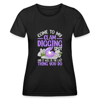 Digging mussels with enthusiasm for mussels - Women's Functional T-Shirt - black - Front - AI Model Female 172 light (172cm)