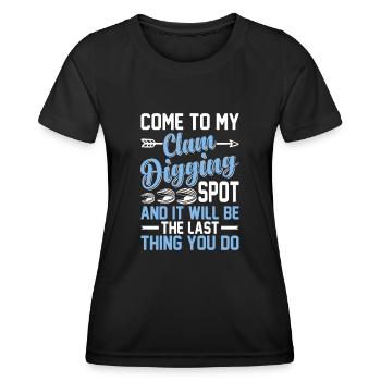 Digging mussels with enthusiasm for mussels - Women's Functional T-Shirt - black - Front - AI Model Female 172 light (172cm)
