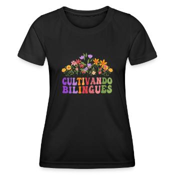 Cultivando Bilingües Spanish Teacher - Women's Functional T-Shirt - black - Front - AI Model Female 172 light (172cm)