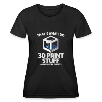 Impression 3D - T-shirt sport Femme - noir - Devant - AI Model Female 172 light (172cm)