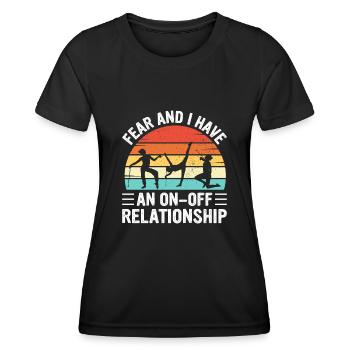La peur et j’ai une relation intermittente - T-shirt sport Femme - noir - Devant - AI Model Female 172 light (172cm)