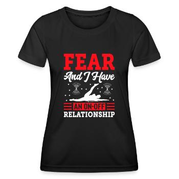Angst Und Ich Haben Eine On-off-beziehung. - Frauen Funktions-T-Shirt - Schwarz - Vorne - AI Model Female 172 light (172cm)