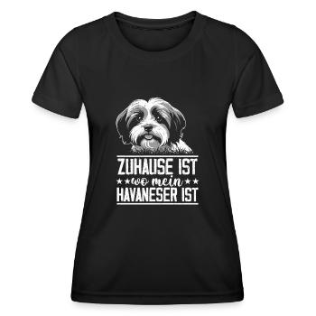 La maison est l’endroit où mon bichon havanais est la maîtresse des chiens Hu - T-shirt sport Femme - noir - Devant - AI Model Female 172 light (172cm)
