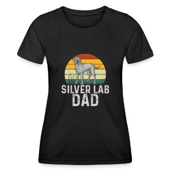 Silver Labrador Retriever Silver Lab - T-shirt sport Femme - noir - Devant - AI Model Female 172 light (172cm)