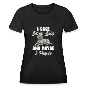 Silberner Labrador Retriever Silberner Lab - Frauen Funktions-T-Shirt - Schwarz - Vorne - AI Model Female 172 light (172cm)