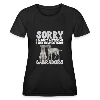 Silver Labrador Retriever Silver Lab - T-shirt sport Femme - noir - Devant - AI Model Female 172 light (172cm)
