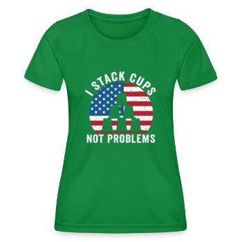 Sport Stacking Stacks Stacked Speed Cup - Women's Functional T-Shirt - kelly green - Front - AI Model Female 172 dark (172cm)