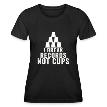Sport Stacking Stacks Stacked Speed Cup - Frauen Funktions-T-Shirt - Schwarz - Vorne - AI Model Female 172 light (172cm)