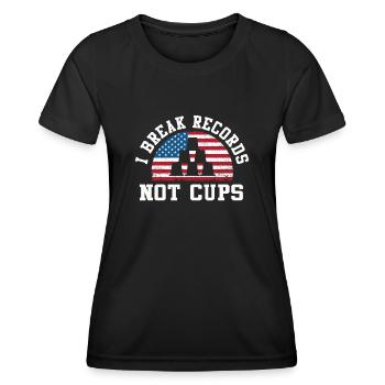 Sport Stacking Stacks Stacked Speed Cup - Frauen Funktions-T-Shirt - Schwarz - Vorne - AI Model Female 172 light (172cm)