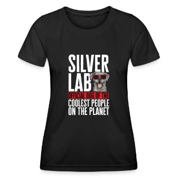 Silver Labrador Retriever Silver Lab - T-shirt sport Femme - noir - Devant - AI Model Female 172 light (172cm)