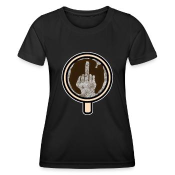 Café au misanthrope du doigt d'honneur - T-shirt sport Femme - noir - Devant - AI Model Female 172 light (172cm)