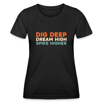 Volleyball Volleyballer - Frauen Funktions-T-Shirt - Schwarz - Vorne - AI Model Female 172 light (172cm)