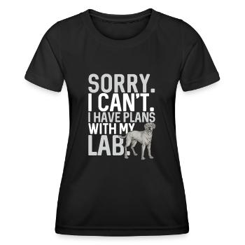Silberner Labrador Retriever Silberner Lab - Frauen Funktions-T-Shirt - Schwarz - Vorne - AI Model Female 172 light (172cm)