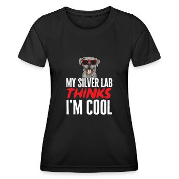 Silberner Labrador Retriever Silberner Lab - Frauen Funktions-T-Shirt - Schwarz - Vorne - AI Model Female 172 light (172cm)