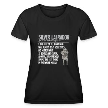 Silver Labrador Retriever Silver Lab - T-shirt sport Femme - noir - Devant - AI Model Female 172 light (172cm)