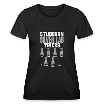 Silver Labrador Retriever Silver Lab - T-shirt sport Femme - noir - Devant - AI Model Female 172 light (172cm)