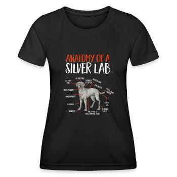 Silver Labrador Retriever Silver Lab - T-shirt sport Femme - noir - Devant - AI Model Female 172 light (172cm)