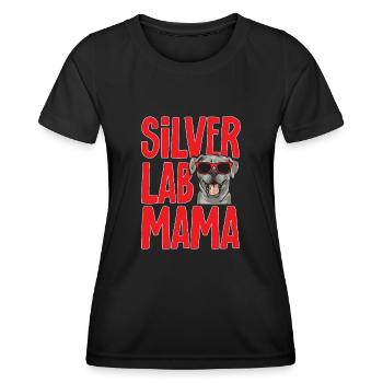 Silver Labrador Retriever Silver Lab - T-shirt sport Femme - noir - Devant - AI Model Female 172 light (172cm)