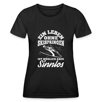 Une vie sans saut à ski, c’est possible, mais ça ne sert à rien - T-shirt sport Femme - noir - Devant - AI Model Female 172 light (172cm)