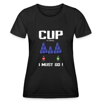 Stapeln Von Bechern Speed Stacker - Frauen Funktions-T-Shirt - Schwarz - Vorne - AI Model Female 172 light (172cm)