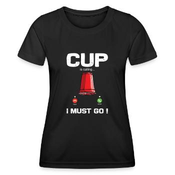 Stapeln Von Bechern Speed Stacker - Frauen Funktions-T-Shirt - Schwarz - Vorne - AI Model Female 172 light (172cm)