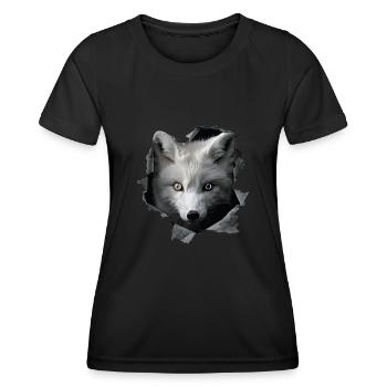Loup arctique - T-shirt sport Femme - noir - Devant - AI Model Female 172 light (172cm)
