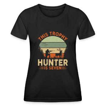 The Hunting Birthday Adventure Awaits You - Women's Functional T-Shirt - black - Front - AI Model Female 172 light (172cm)