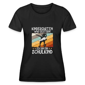Je suis un écolier David - T-shirt sport Femme - noir - Devant - AI Model Female 172 light (172cm)