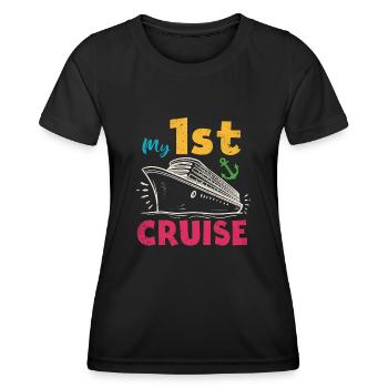 My First Cruise Family Vacation - Fun - Women's Functional T-Shirt - black - Front - AI Model Female 172 light (172cm)